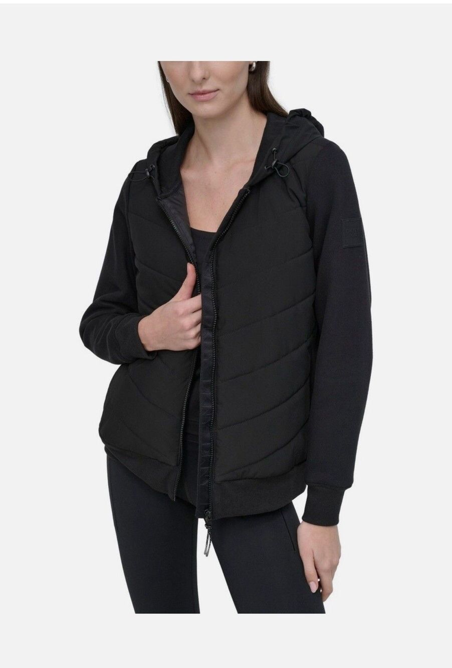 DKNY Jacket Size M Black Lightweight Full Zip Hybrid Women’s NWT